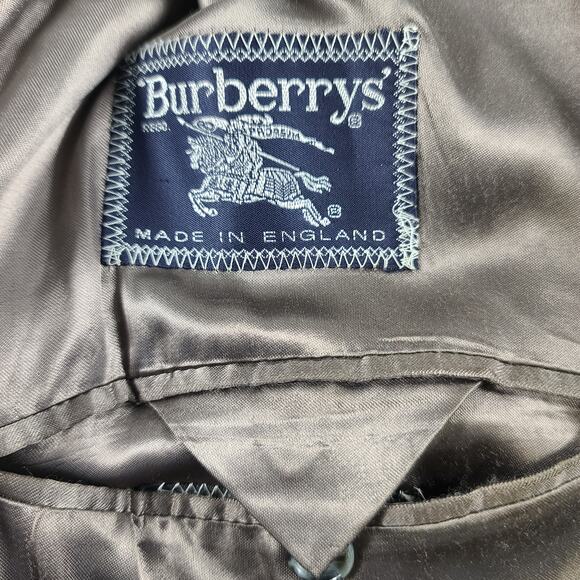 Burberry England Gray Wool Double Breasted Vintage Top Coat Men's 36 - Picture 4 of 7